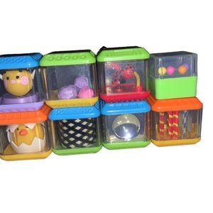 Fisher Price Peek a Boo Blocks Sensory Tactile Visual Lot of 7